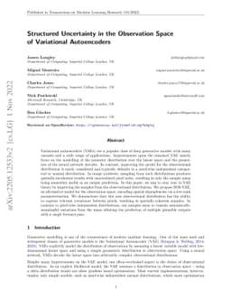 Structured Uncertainty in the Observation Space of Variational
  Autoencoders