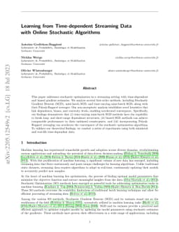 Learning from time-dependent streaming data with online stochastic
  algorithms
