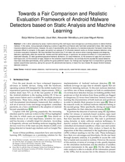 Towards a Fair Comparison and Realistic Evaluation Framework of Android
  Malware Detectors based on Static Analysis and Machine Learning