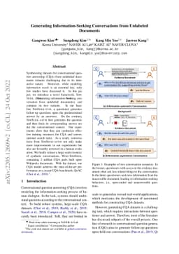 Generating Information-Seeking Conversations from Unlabeled Documents