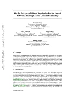 On the Interpretability of Regularisation for Neural Networks Through
  Model Gradient Similarity