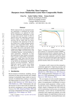 Train Flat, Then Compress: Sharpness-Aware Minimization Learns More
  Compressible Models