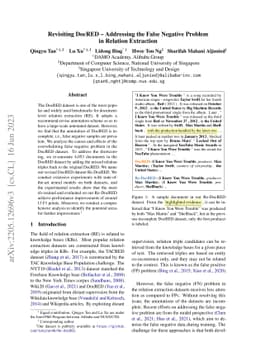 Revisiting DocRED -- Addressing the False Negative Problem in Relation
  Extraction