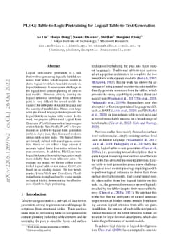 PLOG: Table-to-Logic Pretraining for Logical Table-to-Text Generation