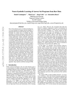 Neuro-Symbolic Learning of Answer Set Programs from Raw Data