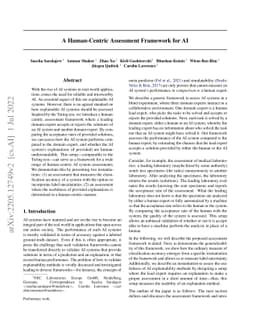 A Human-Centric Assessment Framework for AI