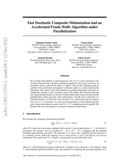Fast Stochastic Composite Minimization and an Accelerated Frank-Wolfe
  Algorithm under Parallelization