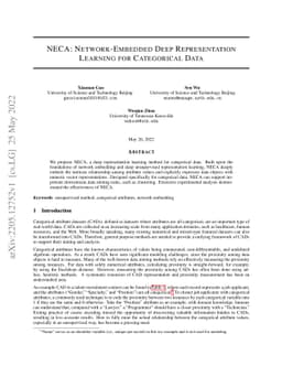 NECA: Network-Embedded Deep Representation Learning for Categorical Data