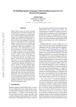 On Building Spoken Language Understanding Systems for Low Resourced
  Languages