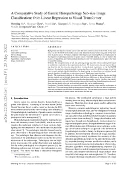 A Comparative Study of Gastric Histopathology Sub-size Image
  Classification: from Linear Regression to Visual Transformer