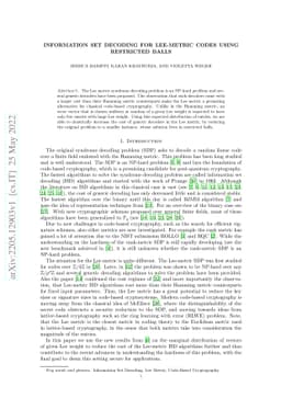 Information Set Decoding for Lee-Metric Codes using Restricted Balls