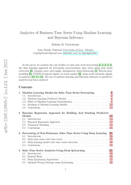 Analytics of Business Time Series Using Machine Learning and Bayesian
  Inference