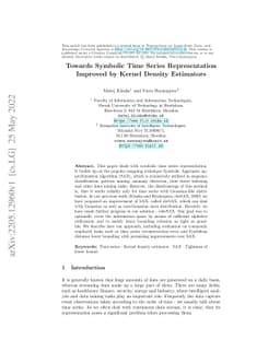Towards Symbolic Time Series Representation Improved by Kernel Density
  Estimators
