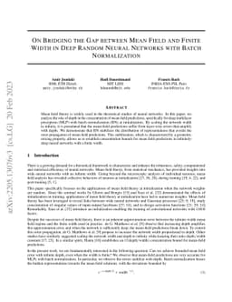 On Bridging the Gap between Mean Field and Finite Width in Deep Random
  Neural Networks with Batch Normalization