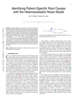 Identifying Patient-Specific Root Causes with the Heteroscedastic Noise
  Model