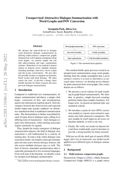 Unsupervised Abstractive Dialogue Summarization with Word Graphs and POV
  Conversion