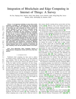 Integration of Blockchain and Edge Computing in Internet of Things: A
  Survey