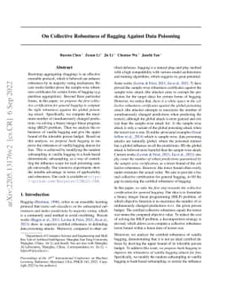 On Collective Robustness of Bagging Against Data Poisoning