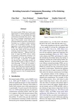 Revisiting Generative Commonsense Reasoning: A Pre-Ordering Approach
