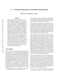 $O(N^2)$ Universal Antisymmetry in Fermionic Neural Networks