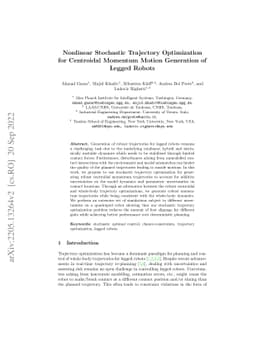 Nonlinear Stochastic Trajectory Optimization for Centroidal Momentum
  Motion Generation of Legged Robots