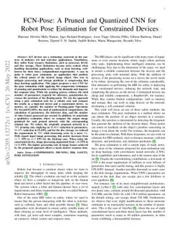 FCN-Pose: A Pruned and Quantized CNN for Robot Pose Estimation for
  Constrained Devices