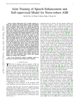 Joint Training of Speech Enhancement and Self-supervised Model for
  Noise-robust ASR