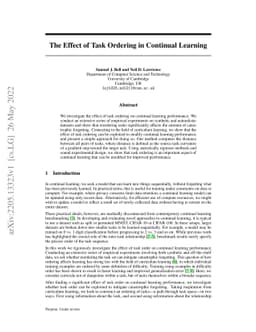 The Effect of Task Ordering in Continual Learning