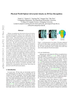 Physical-World Optical Adversarial Attacks on 3D Face Recognition