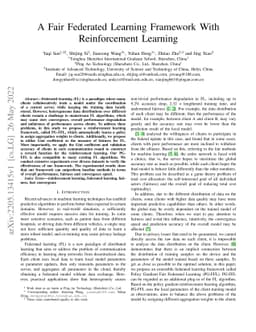 A Fair Federated Learning Framework With Reinforcement Learning