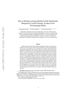 Bias in Machine Learning Models Can Be Significantly Mitigated by
  Careful Training: Evidence from Neuroimaging Studies
