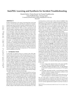 AutoTSG: Learning and Synthesis for Incident Troubleshooting