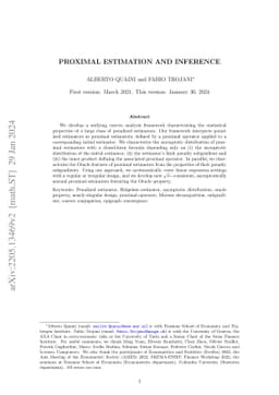 Proximal Estimation and Inference