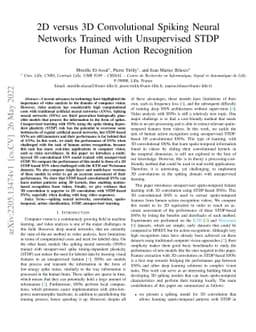 2D versus 3D Convolutional Spiking Neural Networks Trained with
  Unsupervised STDP for Human Action Recognition