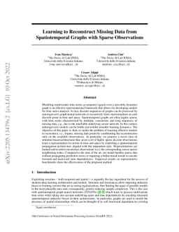 Learning to Reconstruct Missing Data from Spatiotemporal Graphs with
  Sparse Observations