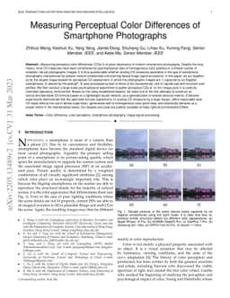 Measuring Perceptual Color Differences of Smartphone Photographs