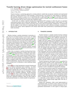 Transfer learning driven design optimization for inertial confinement
  fusion