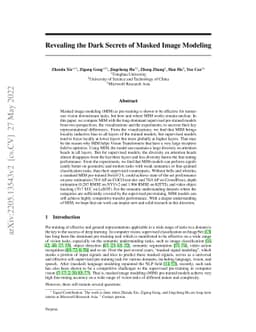 Revealing the Dark Secrets of Masked Image Modeling
