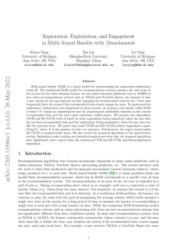 Exploration, Exploitation, and Engagement in Multi-Armed Bandits with
  Abandonment