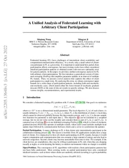A Unified Analysis of Federated Learning with Arbitrary Client Participation