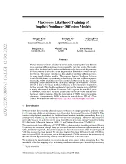 Maximum Likelihood Training of Implicit Nonlinear Diffusion Models