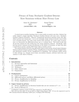 Privacy of Noisy Stochastic Gradient Descent: More Iterations without
  More Privacy Loss