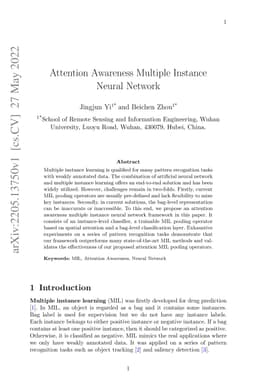 Attention Awareness Multiple Instance Neural Network