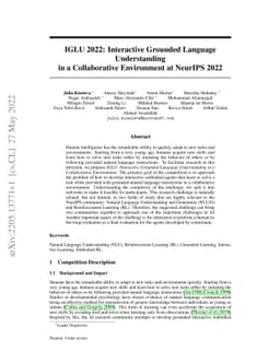 IGLU 2022: Interactive Grounded Language Understanding in a
  Collaborative Environment at NeurIPS 2022