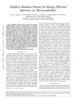 Adaptive Random Forests for Energy-Efficient Inference on
  Microcontrollers