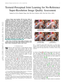 Textural-Perceptual Joint Learning for No-Reference Super-Resolution
  Image Quality Assessment