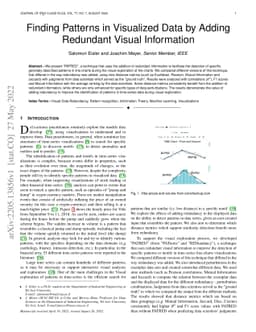 Finding Patterns in Visualized Data by Adding Redundant Visual
  Information