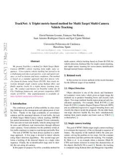 TrackNet: A Triplet metric-based method for Multi-Target Multi-Camera
  Vehicle Tracking