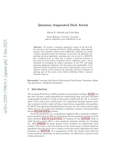 Quantum Augmented Dual Attack