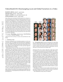 Video2StyleGAN: Disentangling Local and Global Variations in a Video